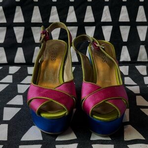 Guess Women's Pink and Blue Heel